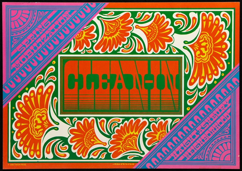 Victor Moscoso NR # 15-1 Haight Ashbury Clean-In Neon Rose NR15 Poster