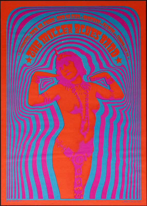 Victor Moscoso NR # 2-3 The Miller Blues Band Neon Rose NR2 Poster