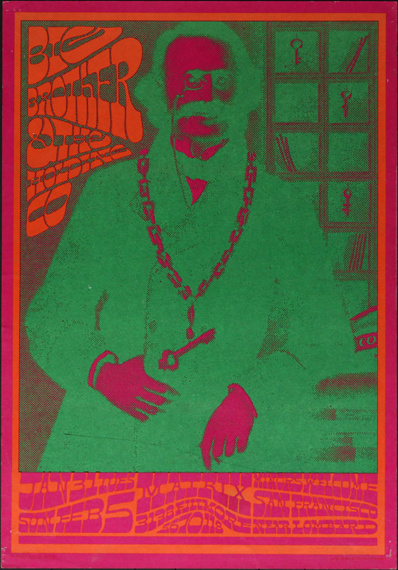 Victor Moscoso NR # 4-1 Big Brother and the Holding Company Neon Rose NR4 Poster