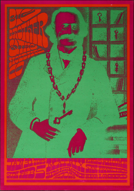 Victor Moscoso NR # 4-2 Big Brother and the Holding Company Neon Rose NR4 Poster