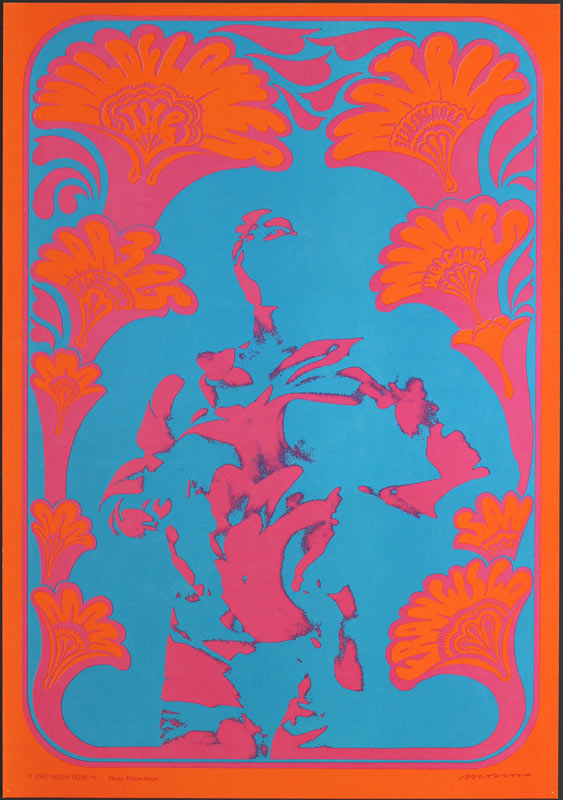 Victor Moscoso NR # 9-3 Wildflower Neon Rose NR9 Poster