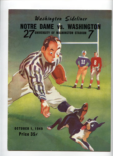 1949 Notre Dame vs Washington College Football Program