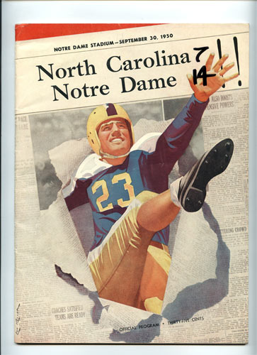 1950 Notre Dame vs North Carolina College Football Program