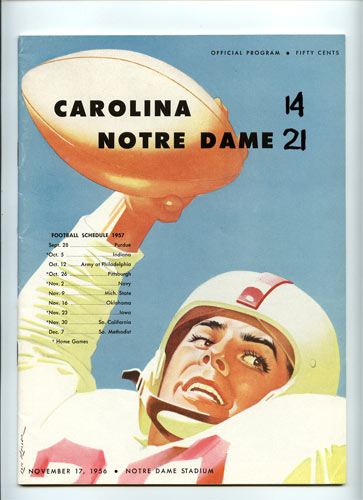 1956 Notre Dame vs Carolina College Football Program