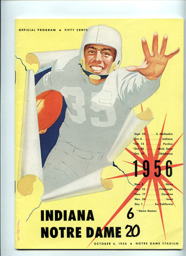 1956 Notre Dame vs Indiana College Football Program