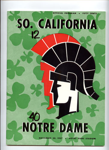 1957 Notre Dame vs USC College Football Program