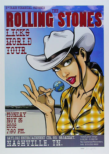 Joe Whyte Rolling Stones 2002 Nashville Poster