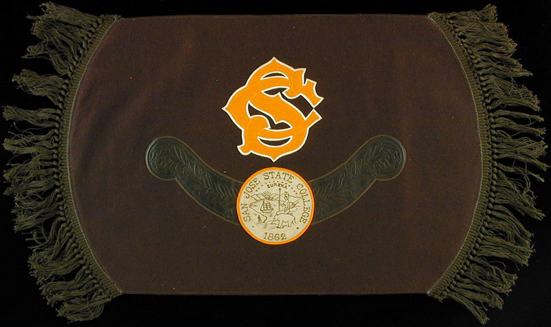 San Jose State Wool Felt and Leather Pillow Cover
