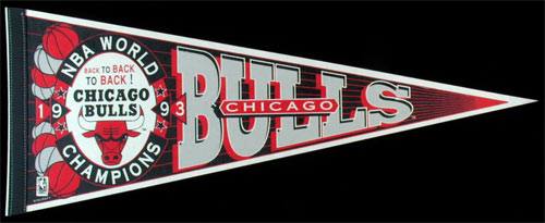 Chicago Bulls 1993 NBA World Champions Pennant