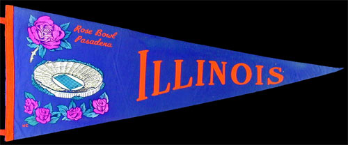 1964 University of Illinois Rose Bowl Champions Football Pennant