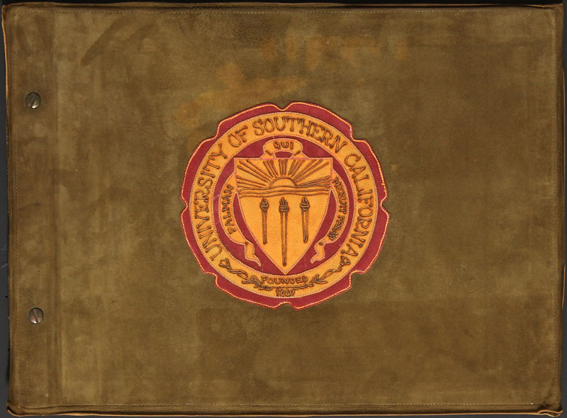 University of Southern California USC 1920s Leather Cover Memory Book