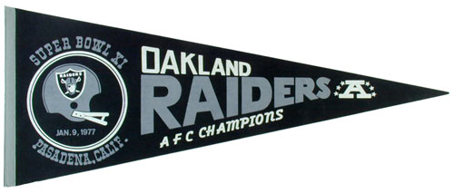 Oakland Raiders Super Bowl XI 1977 Football Pennant