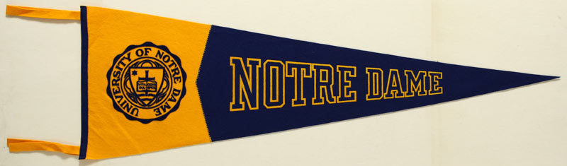 Vintage wool felt Notre Dame Pennant Notre Dame sport pennant-college pennant Blue & gold Notre Dame University pennant fightin' Irish EM
