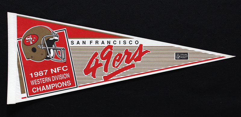 San Francisco 49ers 1987 NFC West Champions Football Pennant