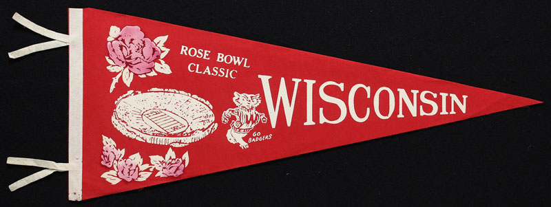 University of Wisconsin Badgers 1960/1963  Rose Bowl Classic Pennant