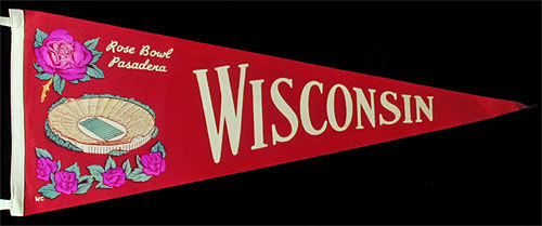 1960/1963 University of Wisconsin Rose Bowl Football Pennant