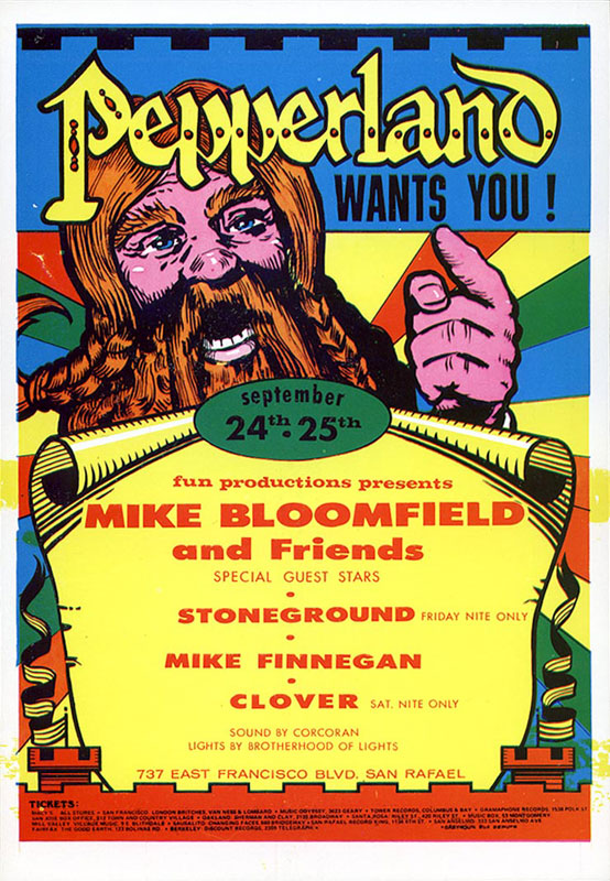 Mike Bloomfield Clover Pepperland Handbill