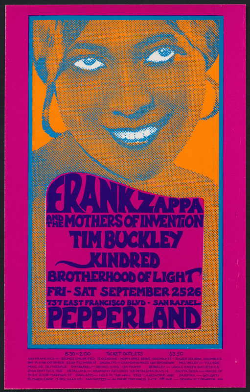 Mark Behrens Frank Zappa Tim Buckley Pepperland Handbill