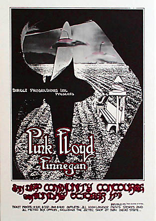 Randy Tuten 1971 Pink Floyd San Diego Poster - signed