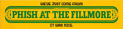 Phish at the Fillmore Bumper Sticker