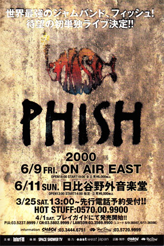 Scarce Phish Tokyo Japan Blank Back Postcard