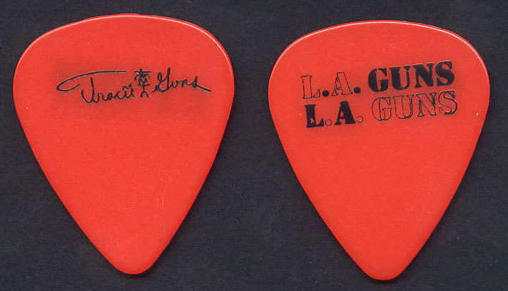 L.A. Guns Tracii Guns Cocked and Loaded Tour Red Guitar Pick