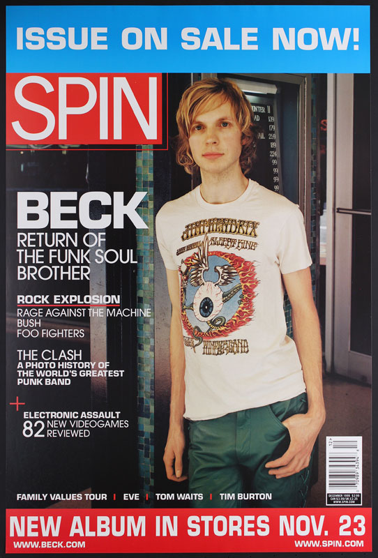 Beck Jimi Hendrix Eyeball Spin Magazine Promo Poster
