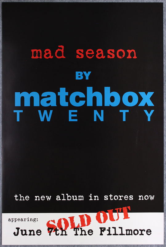 Matchbox Twenty Fillmore Promo Poster