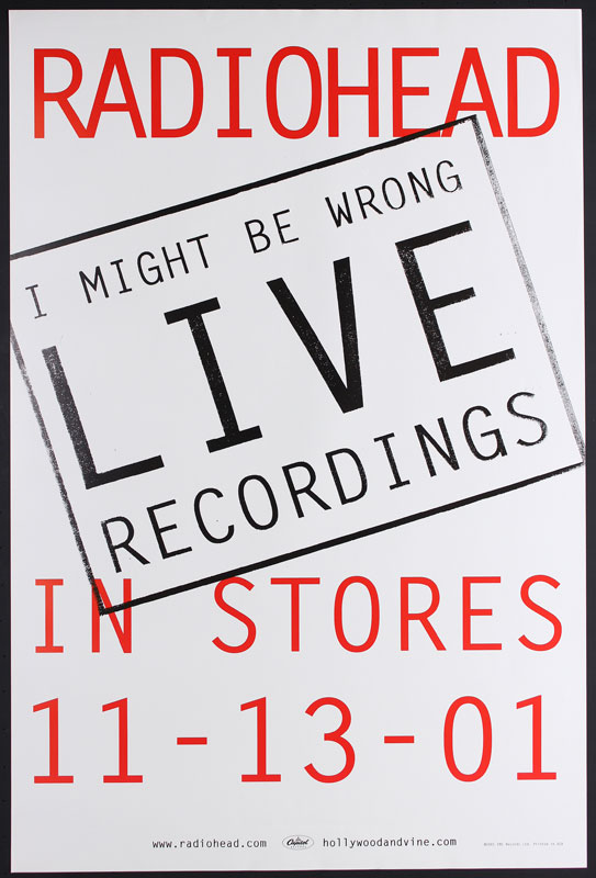 Radiohead I Might Be Wrong Live Promo Poster