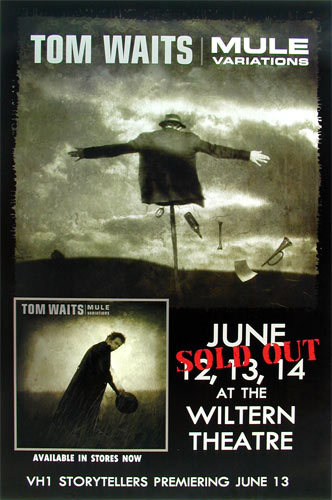 Tom Waits Wiltern Mule Variations Album Release Concert Street Poster