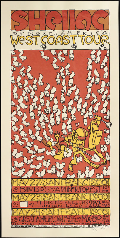 Jay Ryan Shellac 1998 Tour Squirrel Attack Poster