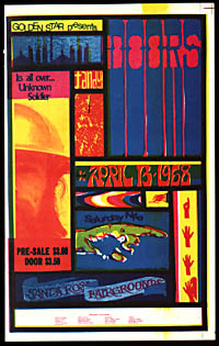 Rare Golden Star Presents The Doors in Santa Rosa Handbill Handbill