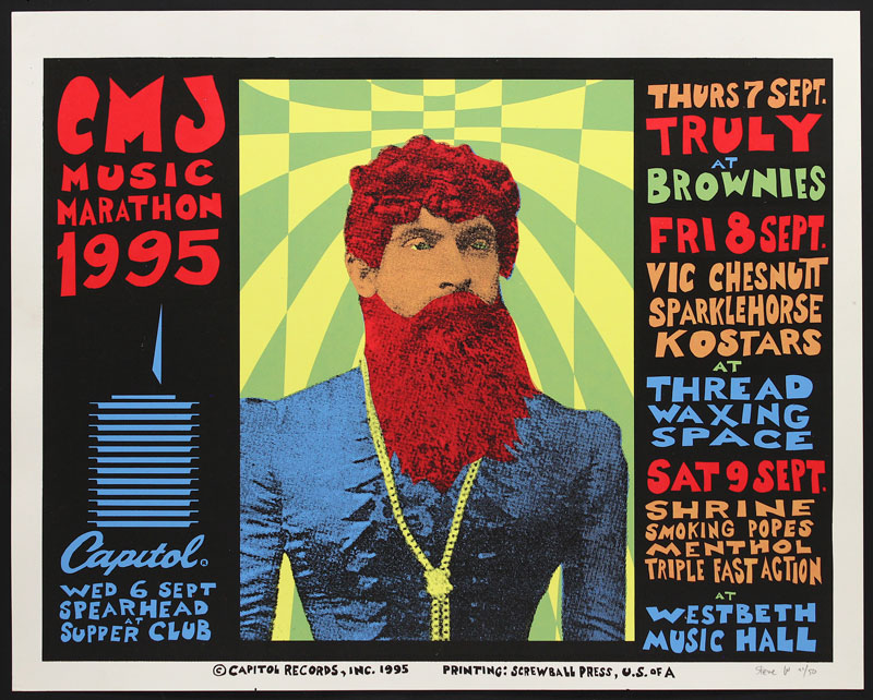 Steve Walters (Screwball Press) CMJ Music Marathon 1995 - Truly Poster