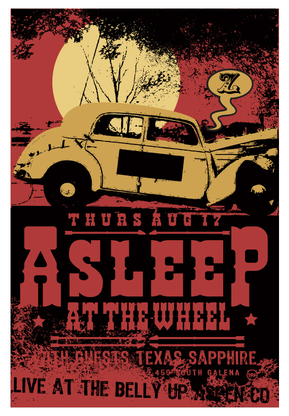 Scrojo Asleep At The Wheel Poster