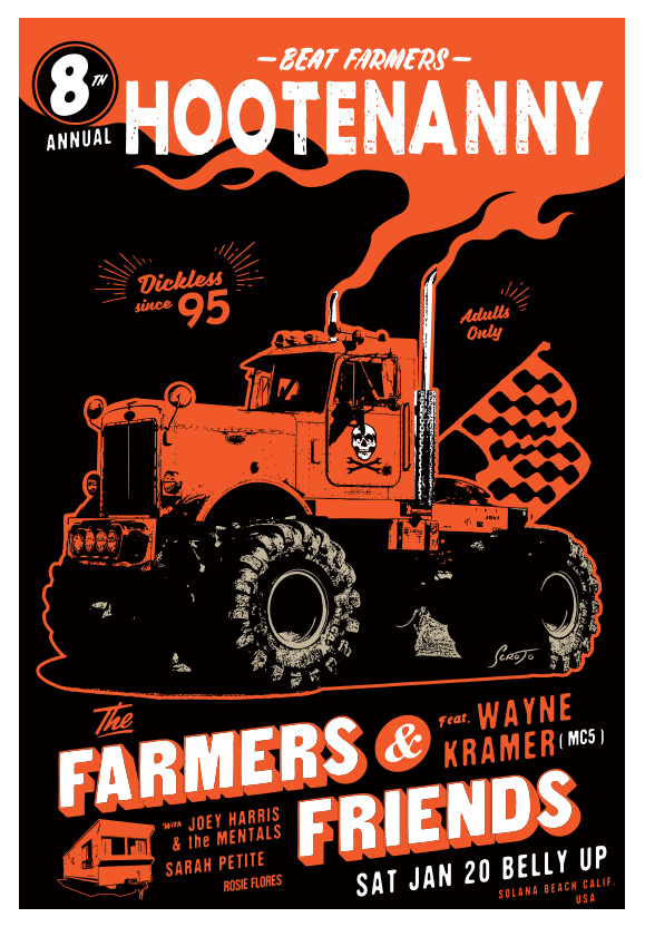 Scrojo The Eighth Annual Beat Farmers Hootenanny Poster