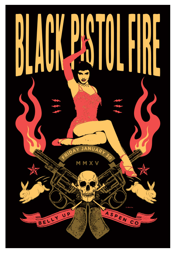 Scrojo Black Pistol Fire Poster