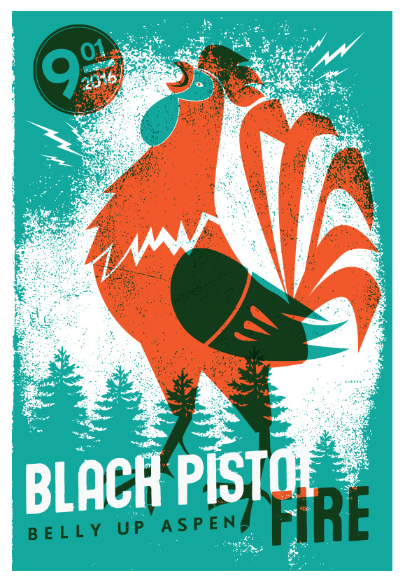 Scrojo Black Pistol Fire Poster