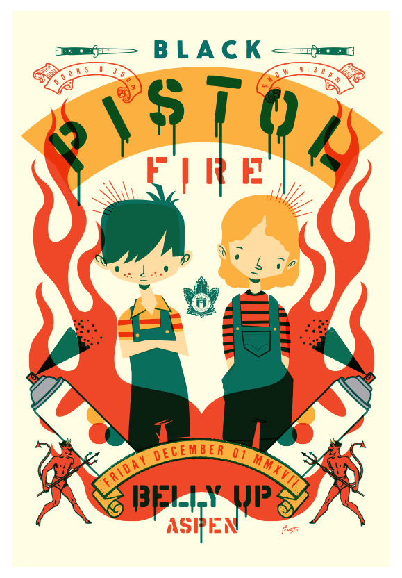 Scrojo Black Pistol Fire Poster