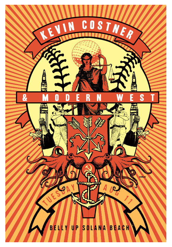 Scrojo Kevin Costner and Modern West Poster