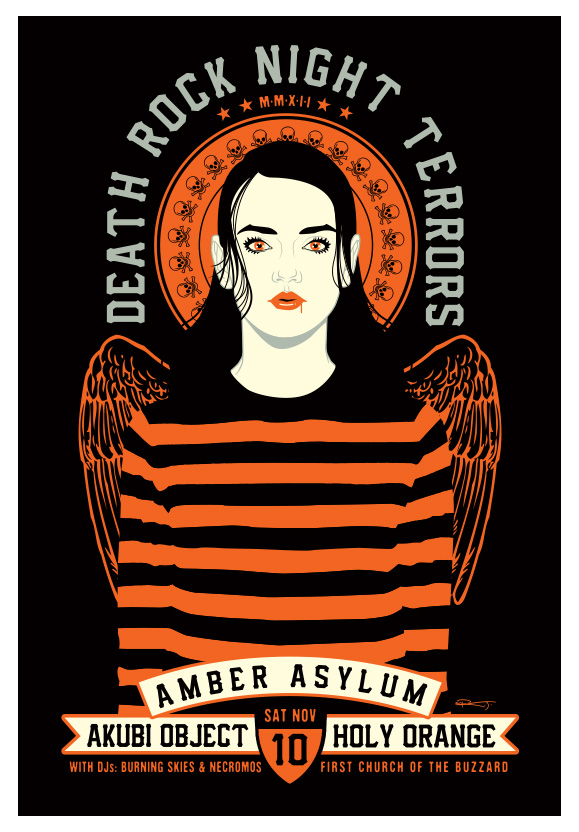 Scrojo Deathrock Night Terrors featuring Amber Asylum Poster