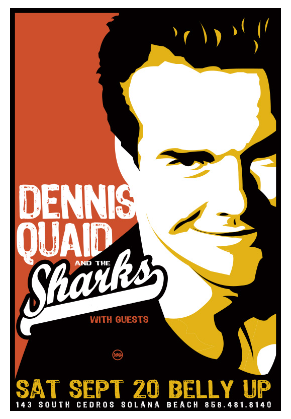 Scrojo Dennis Quaid and the Sharks Poster