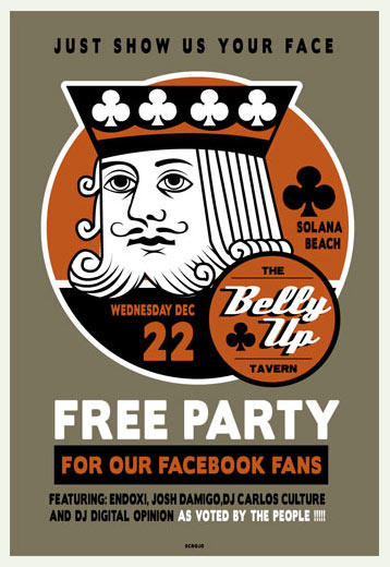 Scrojo Belly Up Tavern Free Party For Our Facebook Fans - Endoxi Poster