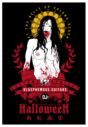 Scrojo Halloween Heat with Blasphemous Guitars Poster