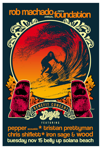 Scrojo Fifth Annual Rob Machado Foundation Benefit Concert - Pepper Poster