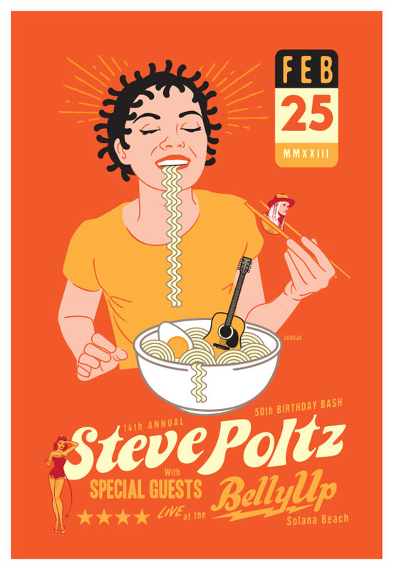 Scrojo Steve Poltz 14th Annual 50th Birthday Bash Poster