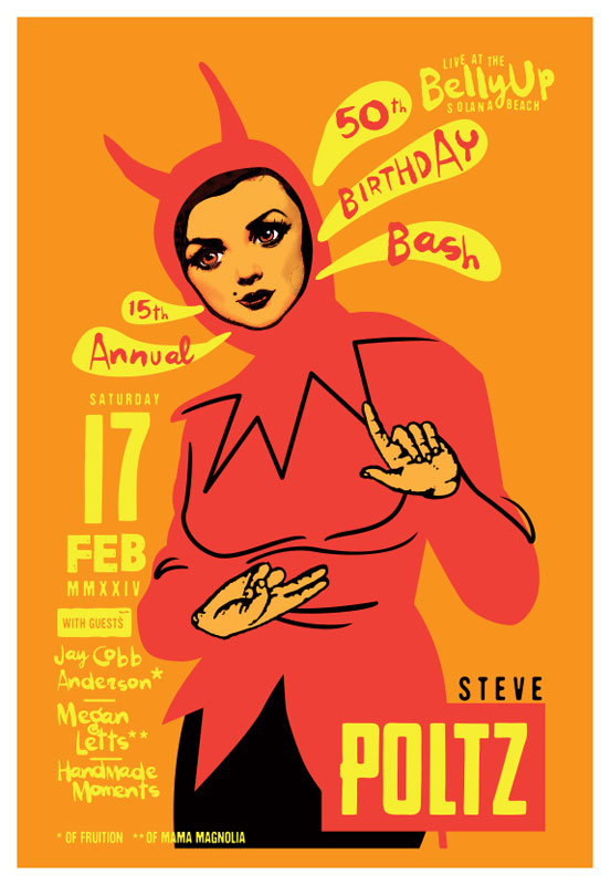 Scrojo Steve Poltz 15th Annual 50th Birthday Bash Poster