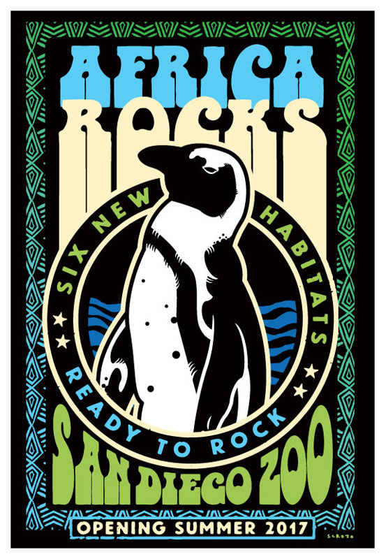 Scrojo Africa Rocks San Diego Zoo Summer 2017 New Penguin Habitat Opening Poster