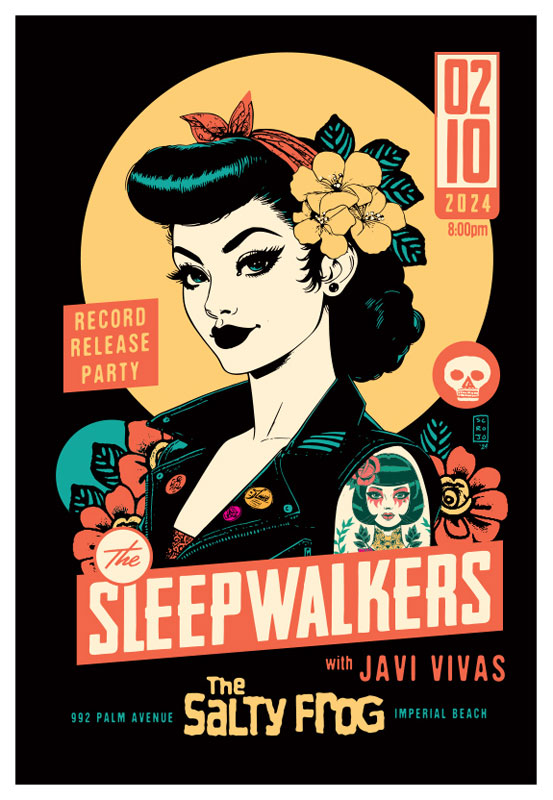 Scrojo Sleepwalkers - Record Release Party Poster