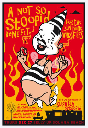 Scrojo Slightly Stoopid 2007 San Diego Wildfires Benefit Poster