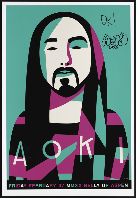 Scrojo Steve Aoki Autographed Poster
